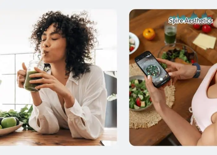 Image of woman looking into her diet and fat freezing Ayr to improve her health