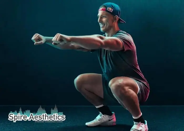 Image of man build leg muscle Ayr through exercise
